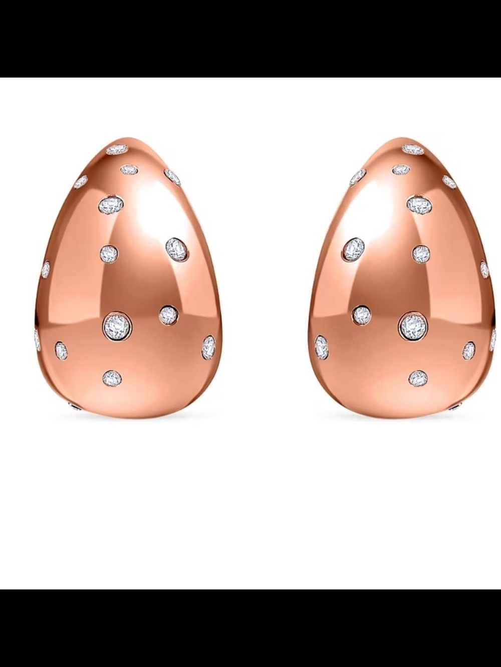 Rose Gold Teardrop Crystal Stud Earrings - Picture 4 of 9